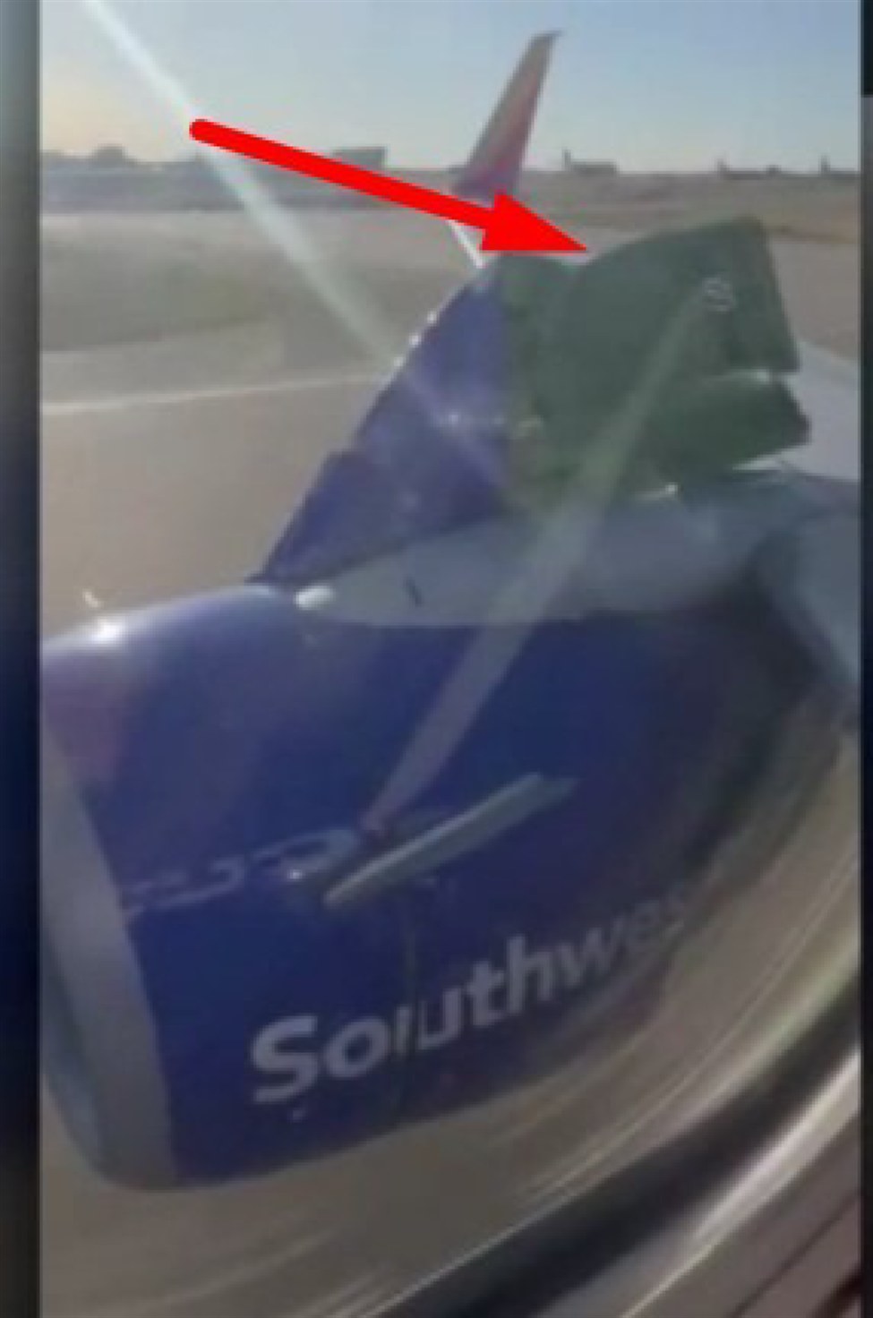 An engine cover fell off a Southwest Airlines Boeing 737800 and hit